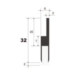 バーカットフレックスシステム CHSSタイプ スタンダード 黒  BF6-CHSS 1本