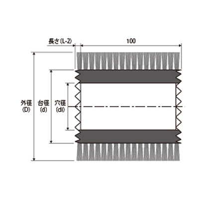 バーテック 洗浄・異物除去ブラシ ロジスブラックシステムブラシロール スタンダードタイプ 外径φ100 B4516P2  24001000
