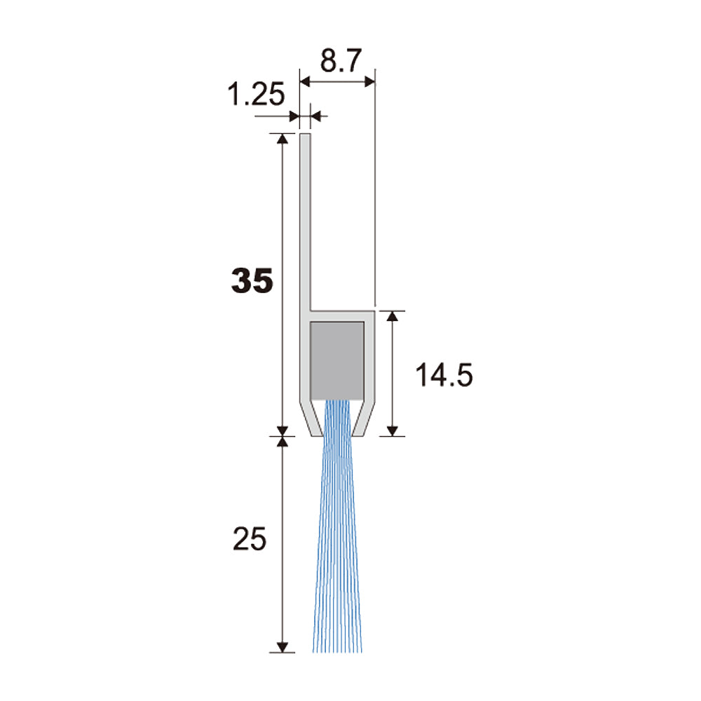 バーテック 防虫・防塵ブラシ バーストリップブラシ H925タイプ 耐熱 1個