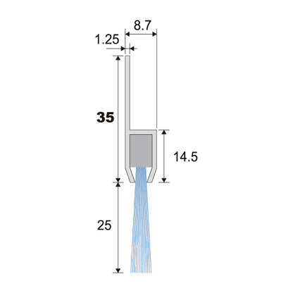 バーテック 防虫・防塵ブラシ バーストリップブラシ H925タイプ 耐熱 1個