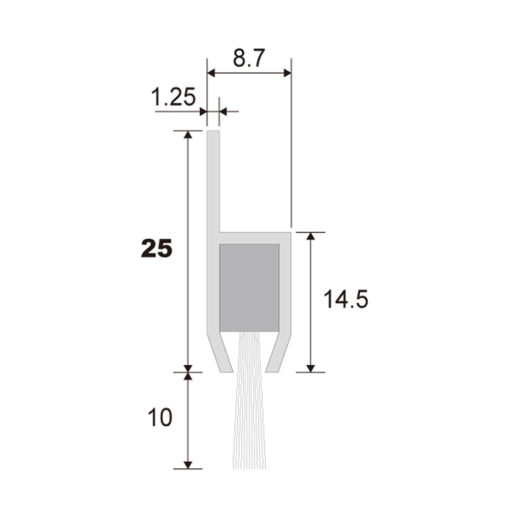バーテック 防虫・防塵ブラシ バーストリップブラシ H810タイプ スタンダード H810-1000NY1BL 1個