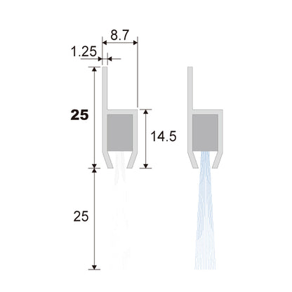 バーテック 防虫・防塵ブラシ バーストリップブラシ H825タイプ 耐熱 H825-100PBT2W 1個