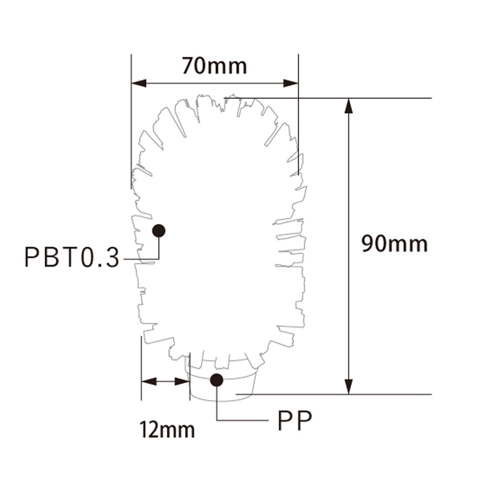 バーテック BURRTEC 衛生管理 バーキュートプラス ボトルブラシ ヘッド 70  BCP-B70 1本  ｜代金引換不可