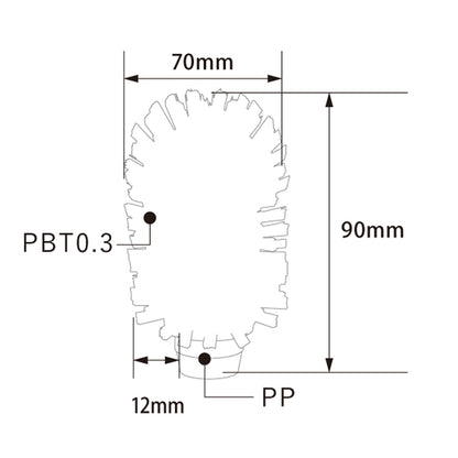 バーテック BURRTEC 衛生管理 バーキュートプラス ボトルブラシ ヘッド 70  BCP-B70 1本  ｜代金引換不可