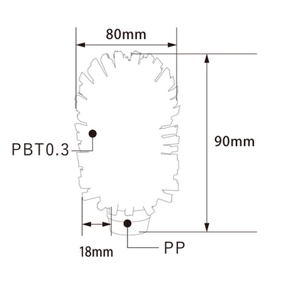 バーテック BURRTEC 衛生管理 バーキュートプラス ボトルブラシ ヘッド 80 BCP-B80 1本  ｜代金引換不可