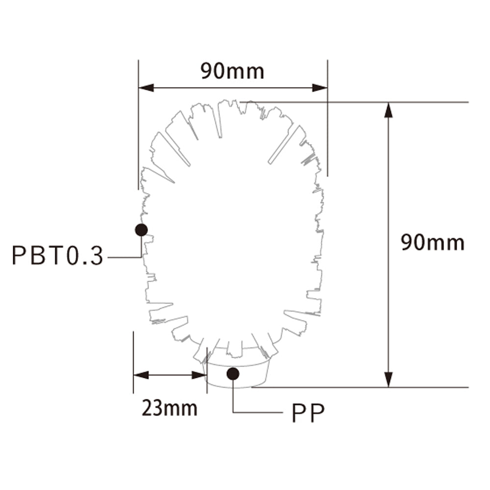 バーテック BURRTEC 衛生管理 バーキュートプラス ボトルブラシ ヘッド 90 BCP-B90 1本  ｜代金引換不可