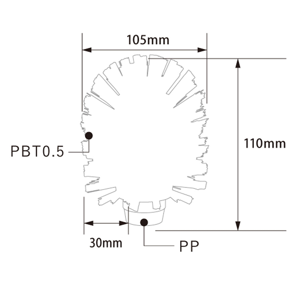 バーテック BURRTEC 衛生管理 バーキュートプラス ボトルブラシ ヘッド 105 BCP-B105 1本  ｜代金引換不可
