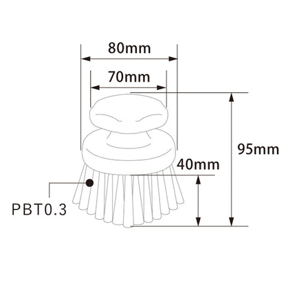 バーテック バーキュートプラス ハンドブラシ 丸型 ソフト BCP-RHSB3 1個  ｜ 代引不可