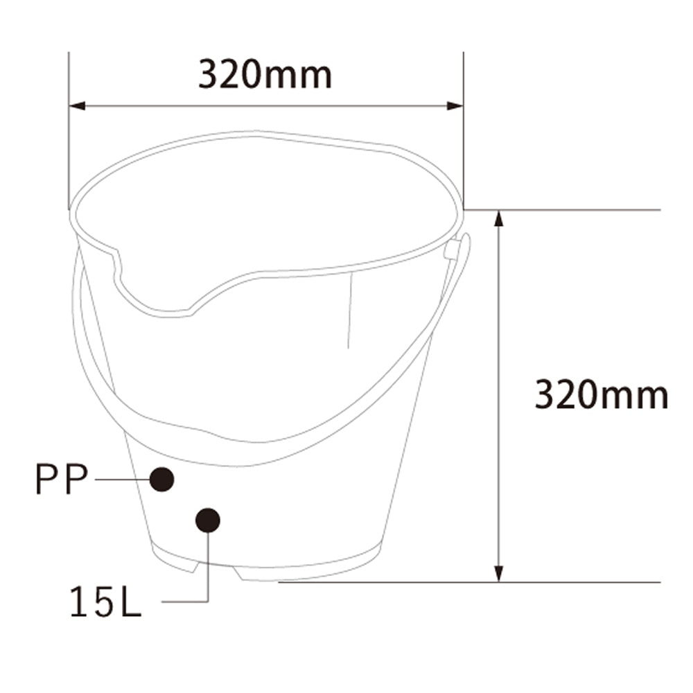 バーテック バーキュートプラス カラーバケツ 15L  BCP-CB15 1個 ｜代金引換不可