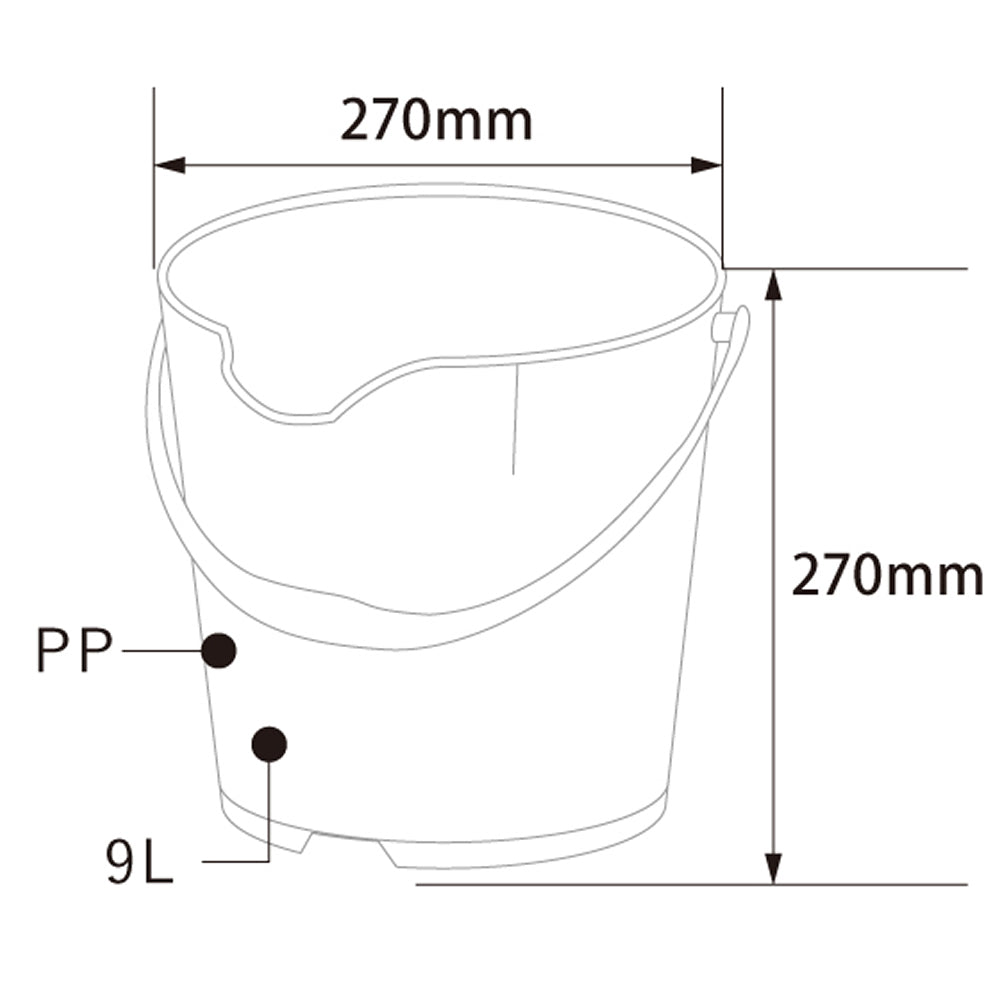 バーテック バーキュートプラス カラーバケツ 9L  BCP-CB9 1個 ｜代金引換不可