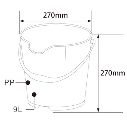 バーテック バーキュートプラス カラーバケツ 9L  BCP-CB9 1個 ｜代金引換不可