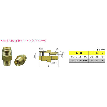 ナットカップリング NC-35T NC-G1M-R6G 1個｜共栄ハイドリック