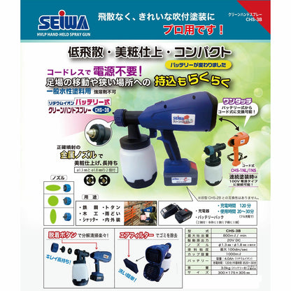 精和産業 クリーンハンドスプレー CHS-3B 1個 197408【代金引換不可】